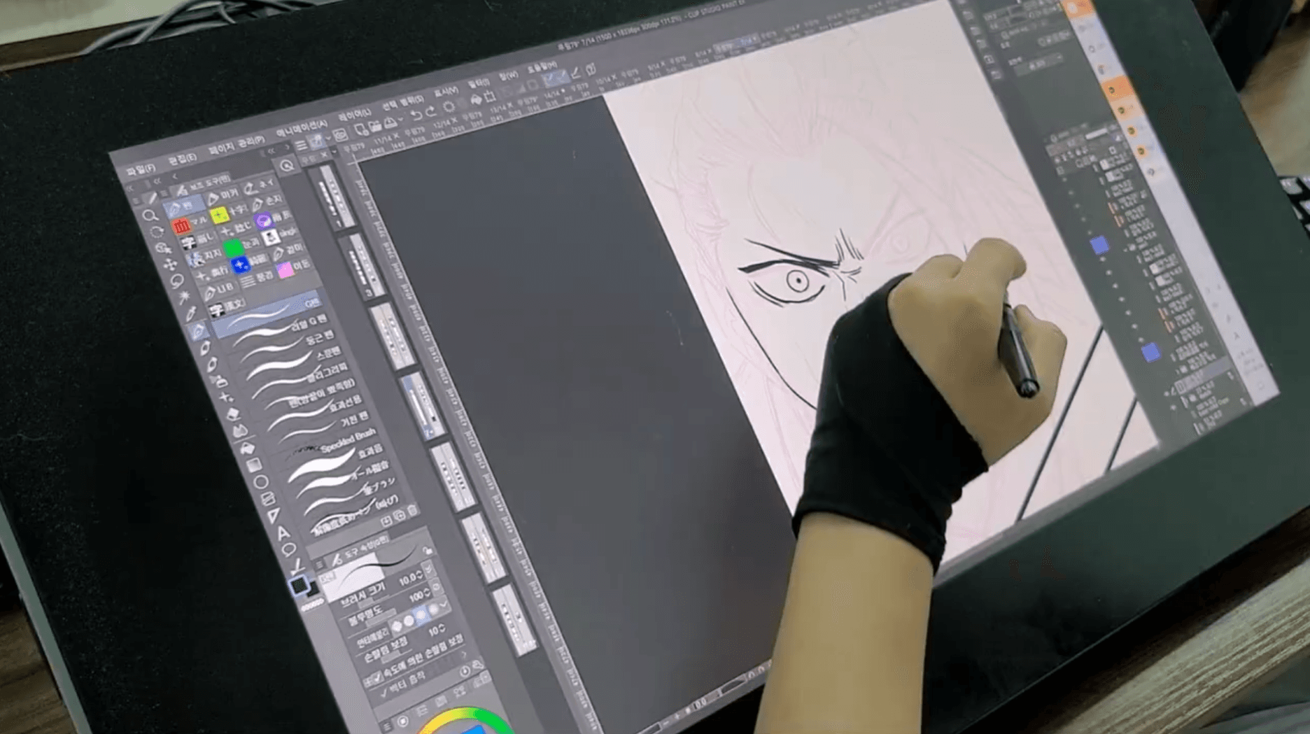 Webtoon drawing in progress